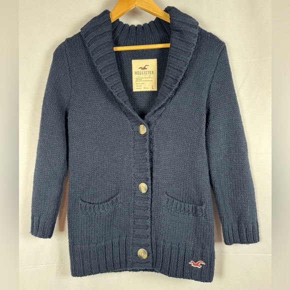 Hollister Other - Hollister Boys Navy Cardigan NWT VTG Shawl Collar Holiday Party Grandpa Y2K Lg